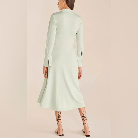 Rebecca Taylor Hi Lo Dress In Mint Cream - Picture 4 of 4